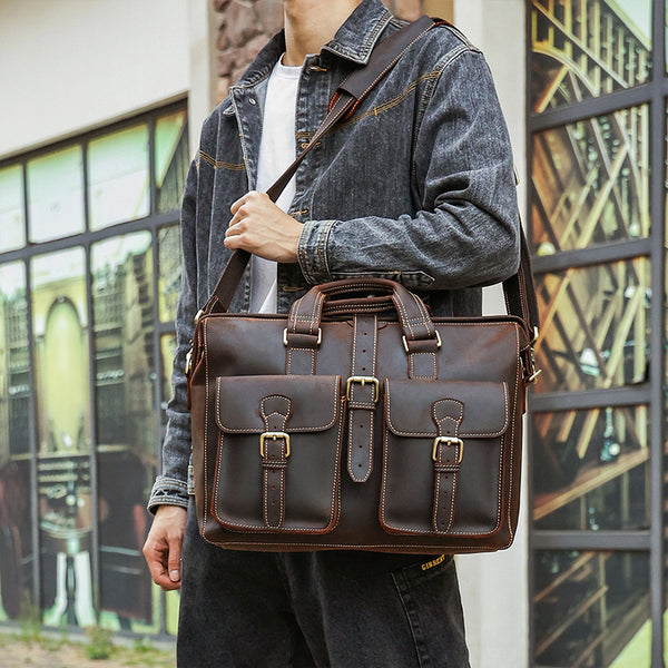  Men leather bag shoulder bag genuine leather briefcase