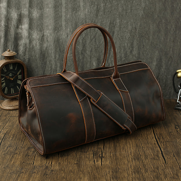 Cool Leather Mens Weekender Bags Travel Bag Duffle Bags Overnight