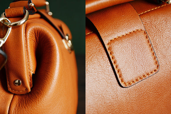 Custom Handmade Vegetable Tanned Italian Leather Shoulder Bag Women Handbag Tote Bag D047