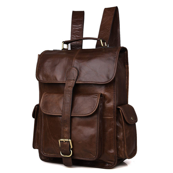 Genuine Leather Backpack, School Backpack, Casual Shoulder Laptop Back –  ROCKCOWLEATHERSTUDIO