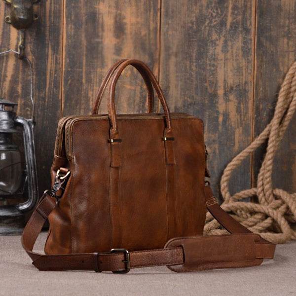 Italian Leather Men s Portfolio Laptop Bag Briefcase