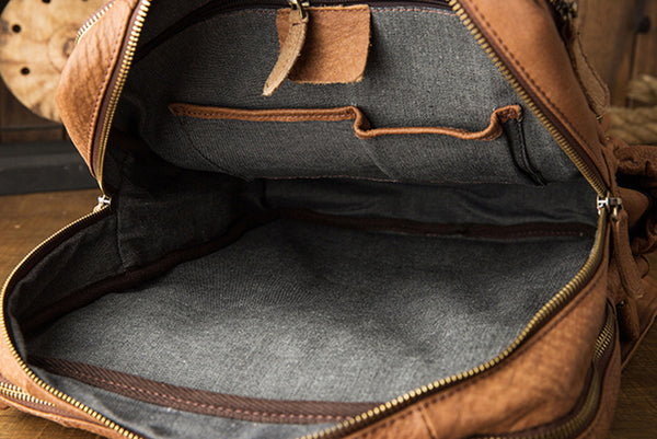 Leather Knapsack - Handmade Leather Bag