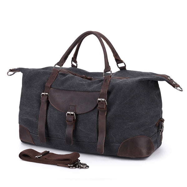 Canvas with Leather Duffle Bag ,Travel Duffel Bags, Travel Bags for Me –  ROCKCOWLEATHERSTUDIO