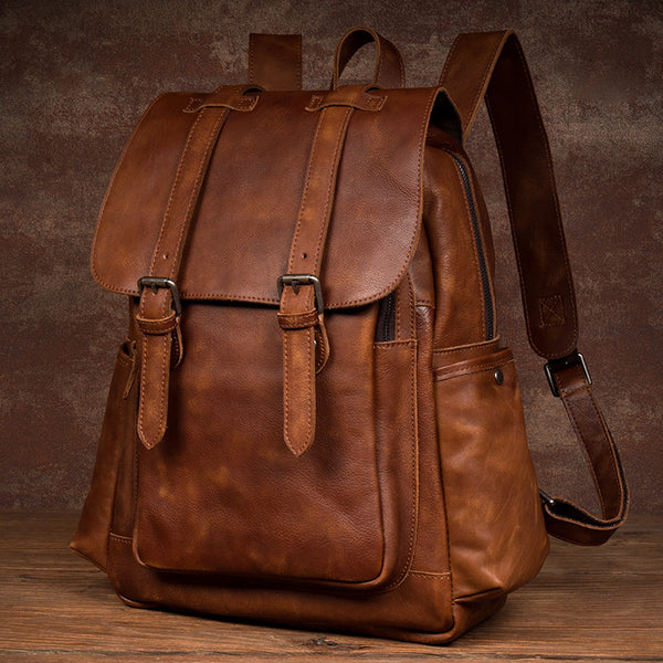 Women's Leather Backpack  Laptop Knapsack Bag Full Grain Quality