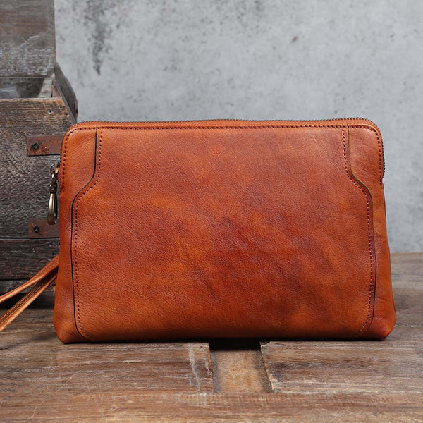 Rustic Town Leather Hand Pouch Men Purse Wallet Clutch Wrist Bag Him Her