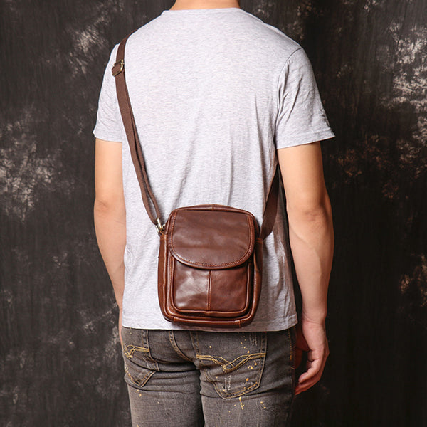 compalo Thick Full Grain Leather Sling Bag Shoulder