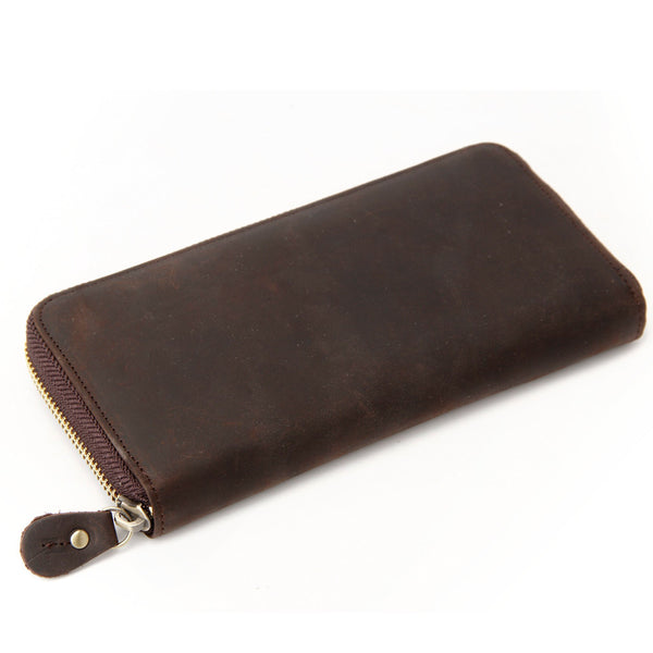 Handmade Custom Wholesale Genuine Leather Wallet Men Long Wallet Money Purse  Card Holders B-200