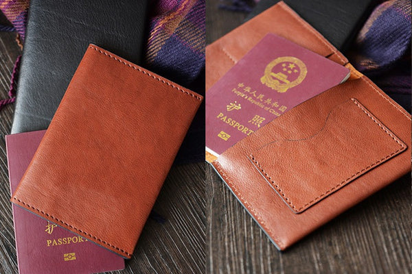 Personalized Leather Passport Holder [Handmade]
