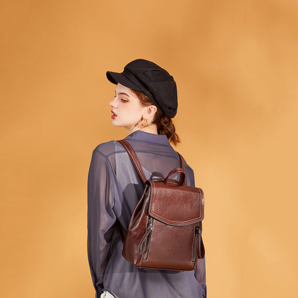 Full Grain Leather Backpack Women Leather Designer Backpacks Stylish B –  ROCKCOWLEATHERSTUDIO