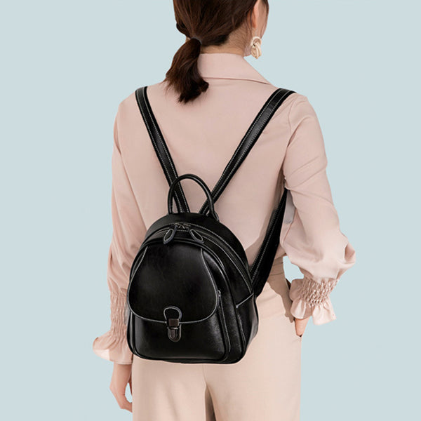 Stylish Ladies Rucksack leather Small Backpack Purse For Women