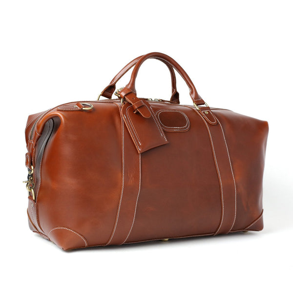 Full Grain Leather Duffle Bag Carry On Garment Bag Convertible