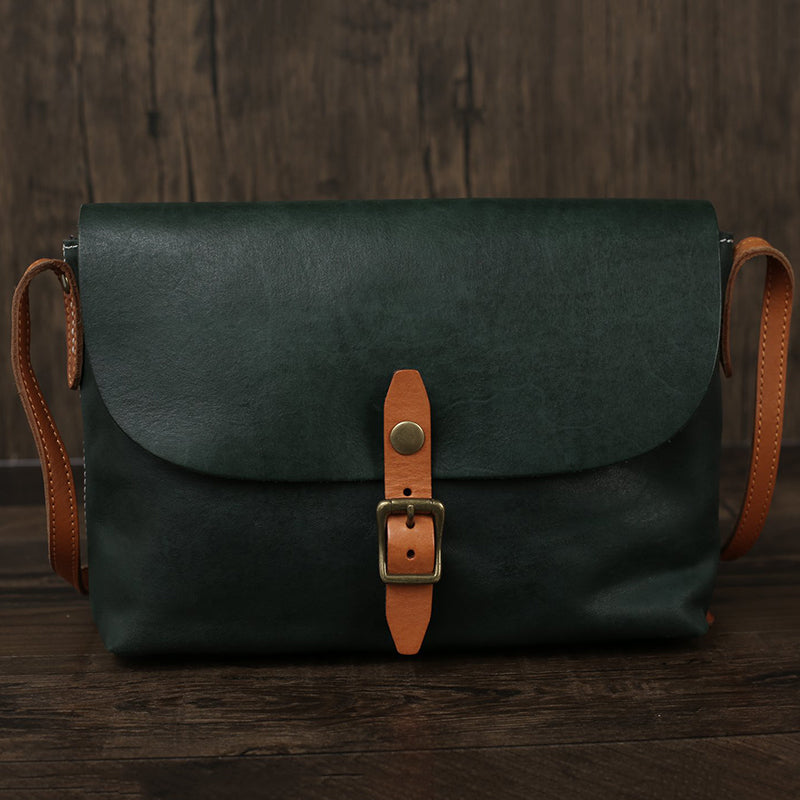 Flash Sale Full Grain Leather Messenger Bag Vintage Mens Leather Crossbody  Bag Men's Shoulder Bag