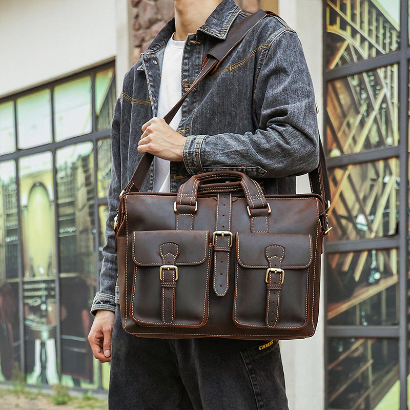 Genuine Leather Men Business Bag