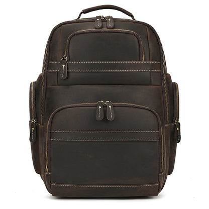 Full Grain Leather Travel Bag Large Leather Backpack For Men Backpack School Bag Leather Daypack Men Office Backpack