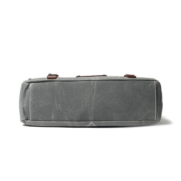 Waxed Canvas Briefcase Bag Handmade Canvas Laptop Messenger Bag Vintag –  ROCKCOWLEATHERSTUDIO