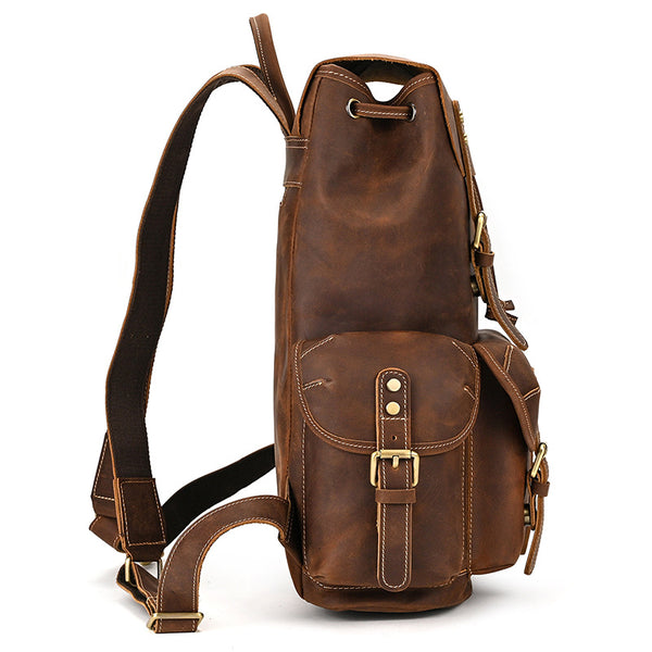 Vintage Handmade Full Grain Brown Leather Backpack, Mens Leather Big B –  ROCKCOWLEATHERSTUDIO