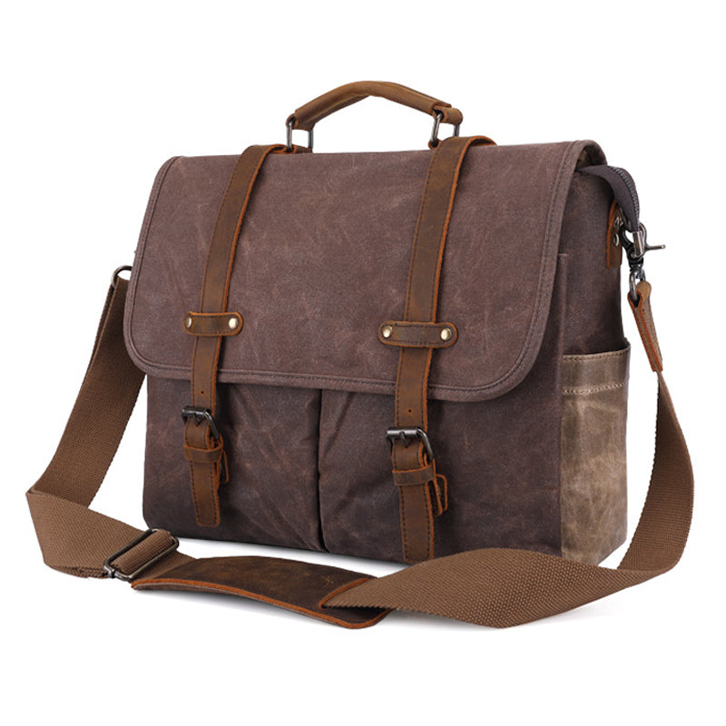 Large Capacity Men Shoulder Bag Canvas Men Messenger Bag Satchel Bag –  ROCKCOWLEATHERSTUDIO