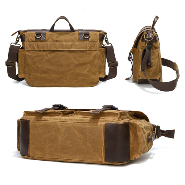 Waterproof Waxed Canvas Camera Bag Canvas With Leather DSLR Camera Bag –  ROCKCOWLEATHERSTUDIO