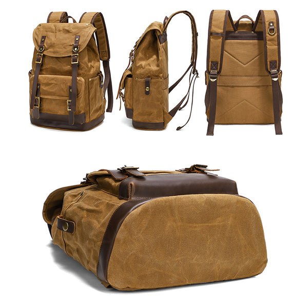 Waterproof leather backpack hot sale