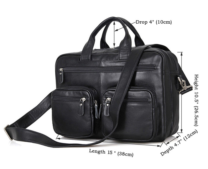 Big Capacity Laptop Messenger Bag Business Briefcase Men Leather Bags ROCKCOWLEATHERSTUDIO