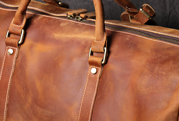 Sold at Auction: Vintage “Gladstone” Leather Overnight Bag , Made