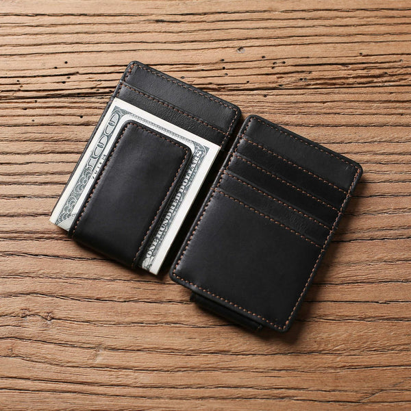 Men's Personalized Leather Bifold Wallet with Money Clip