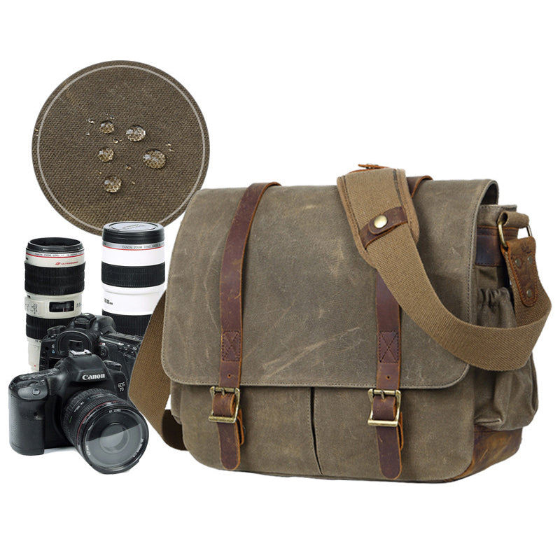 Waterproof Canvas Messenger Bag DSLR Camera Shoulder Bag Canvas Camera Bag  QSM3037