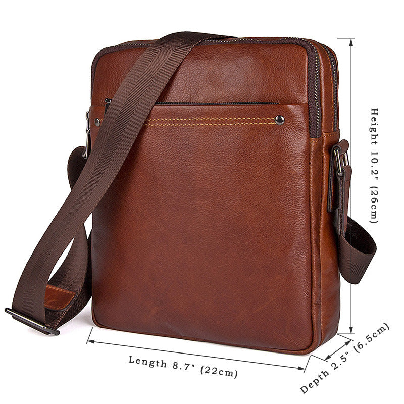 Bike Messenger Bag Men Vintage Leather Bags Crossbody Side Bags For Mens  7338