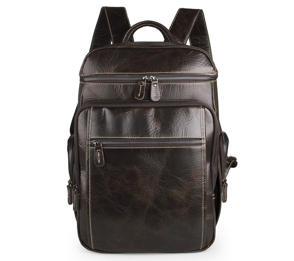 Genuine Leather Backpack, Fashion Leather School Backpack, Casual Back ...