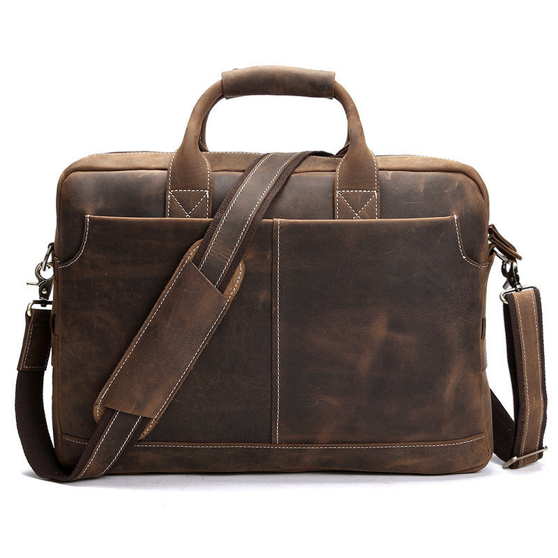 Genuine Leather Belt Bag / Rugged Leather Briefcase / Leather Hip Bag /  Men's Bag In Brown--y014