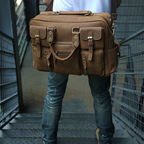 Retro Vintage Leather Messenger Bag