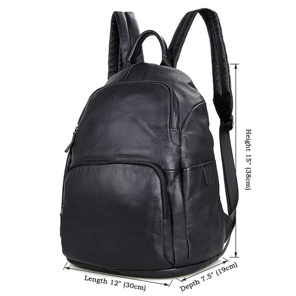 Genuine Leather Backpack School Backpack Casual Shoulder Laptop