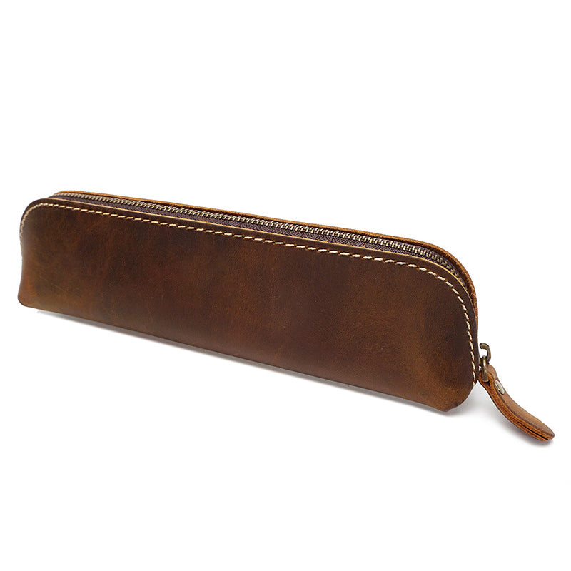 Vintage Genuine Leather Pen / Pencil Bag