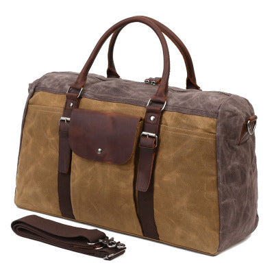 Genuine Leather Military Duffel Bag Distressed Leather Travel Bag Weekender  Overnight Leather Bag Patchwork color Carry