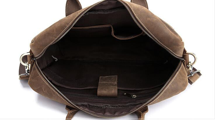 Genuine Leather Belt Bag / Rugged Leather Briefcase / Leather Hip Bag /  Men's Bag In Brown--y014