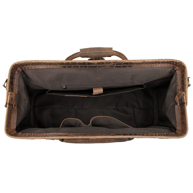 Designer Crazy Horse Leather Duffle Bag, Leather Travel Bag