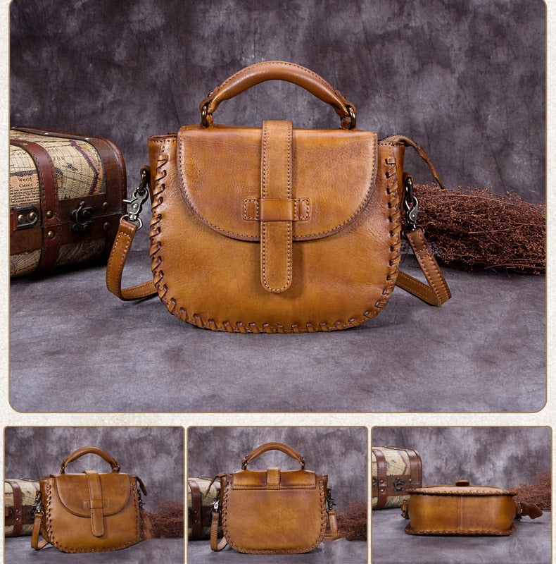 Vintage Manual Genuine Leather Shoulder Bags - Angleplan Handmade