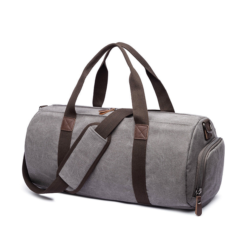 ACK 4170 Grey & Natural Striped Canvas Weekend Duffel Bag – ACK4170
