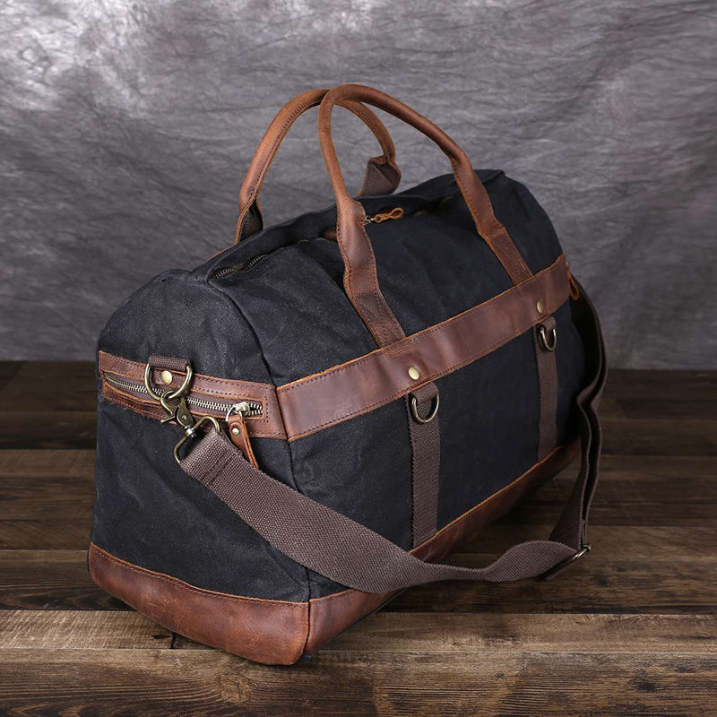 Canvas Travel Bag Waxed Canvas Duffle Bag Men Weekender Bags Gym Bags –  ROCKCOWLEATHERSTUDIO