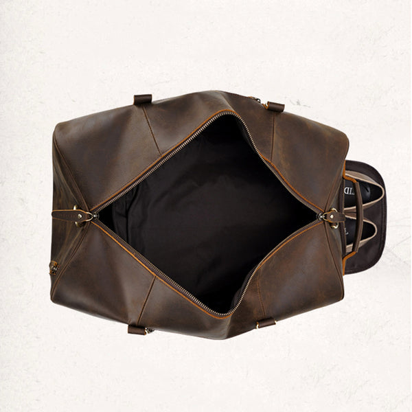 Full Grain Leather Duffle Bag Carry On Garment Bag Convertible Garment –  ROCKCOWLEATHERSTUDIO