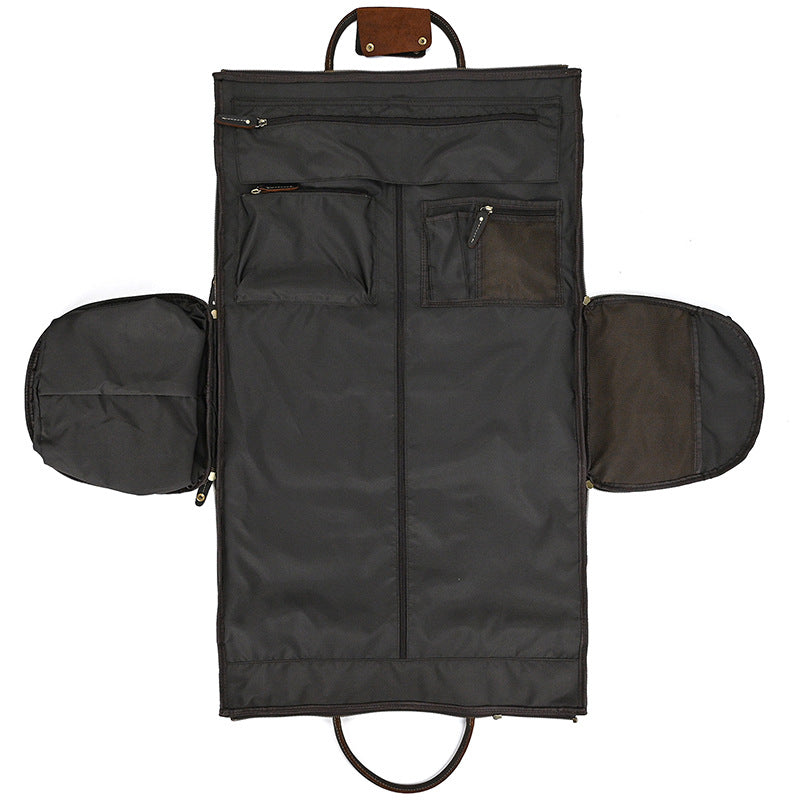 Full Grain Leather Garment Bag Mens Leather Duffel Bag Retro Leather  Weekend Travel Bag Large Leather Gym Bag