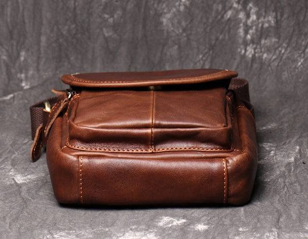 compalo Thick Full Grain Leather Sling Bag Shoulder