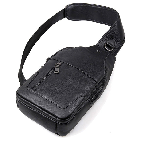 Full Grain Leather Sling Bag Mens Leather Chest Pack Stylish Leather C –  ROCKCOWLEATHERSTUDIO