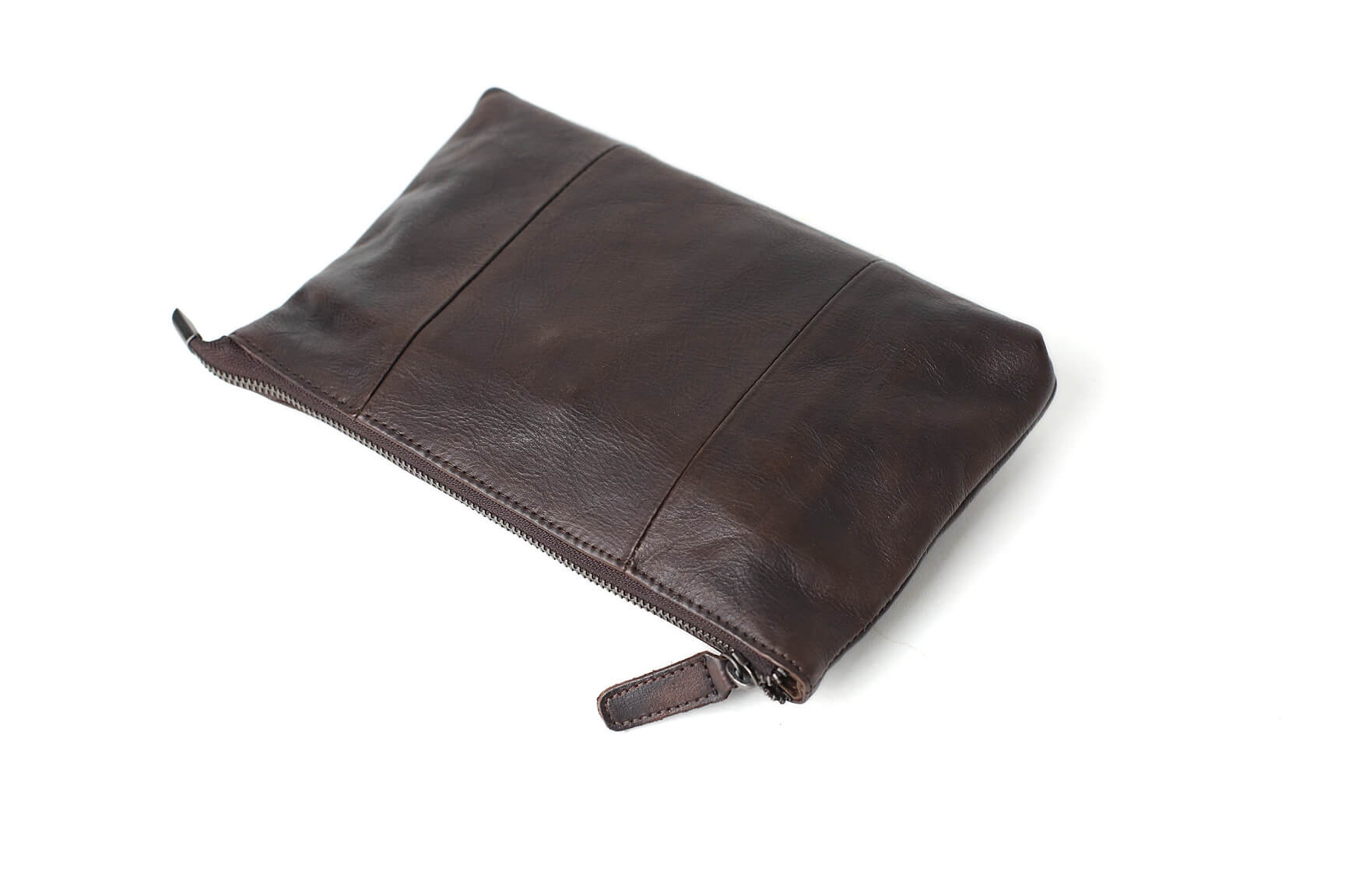 Leather Men Clutch Wallet Vintage Slim Handmade Phone Bag Solid Male Hand  Purse