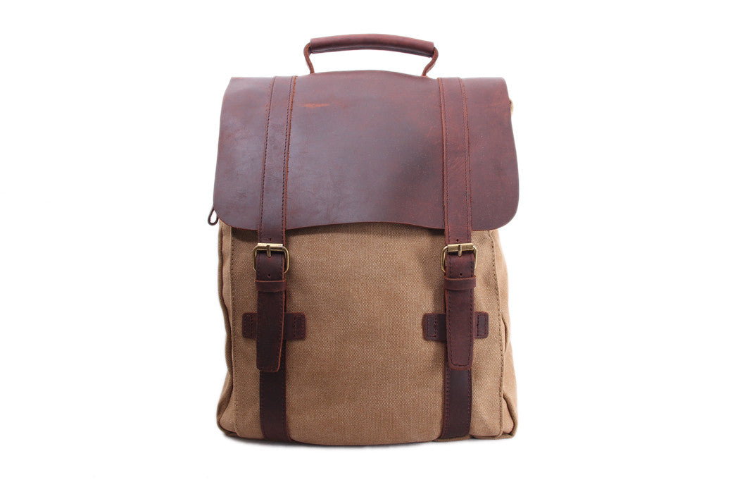 Canvas Backpack Casual Canvas Travel Backpack Men's School Backpack Ha –  ROCKCOWLEATHERSTUDIO