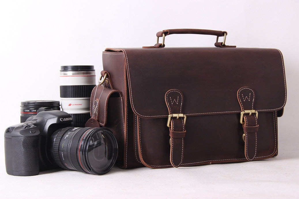 Vintage 1960s Hard Faux Leather Camera newest Bag Handle and Straps