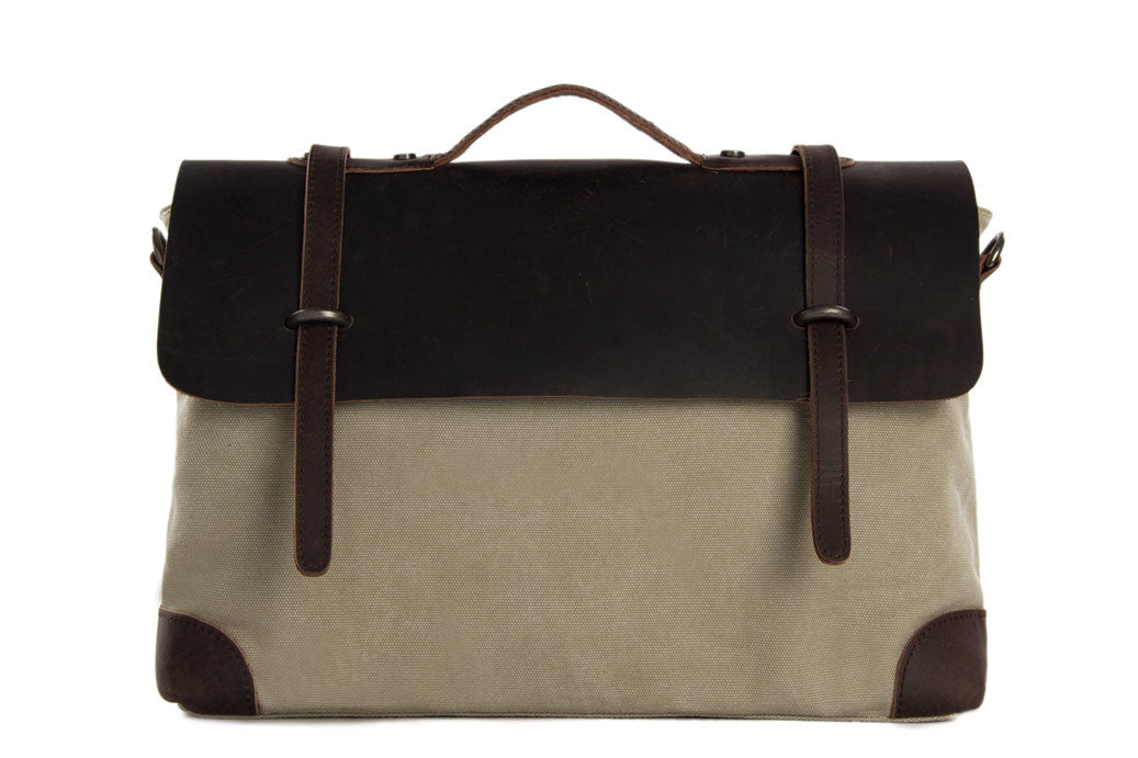 Handmade Waxed Canvas Messenger Bag 14 Laptop Bag Waterproof Canvas  Crossbody Bag Shoulder Bag Men's Waterproof Briefcase