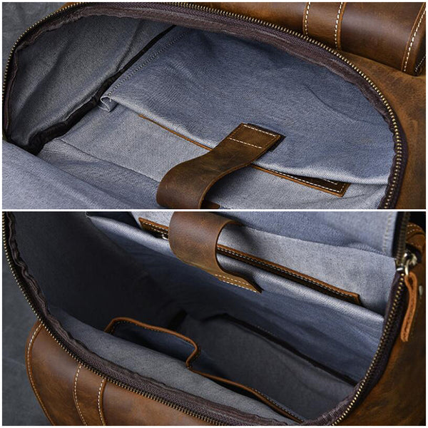 New USA Made Handmade Leather BackPack Rucksack Travel Bag For Men's  and Women's