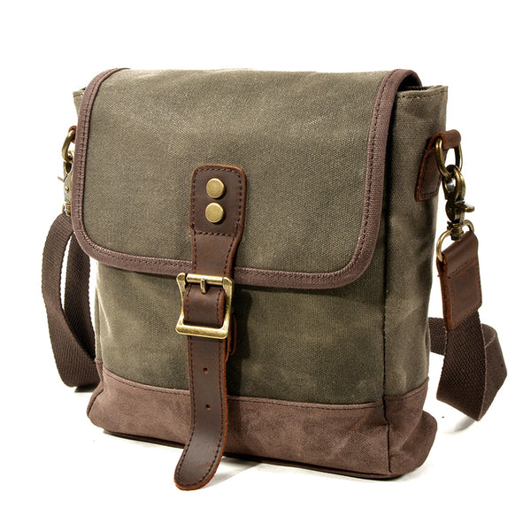 Green Canvas Shoulder Bag Detachable Crossbody Purse Large 