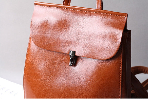 Small Leather Backpack, Brown | Women's Backpacks | SageBrown